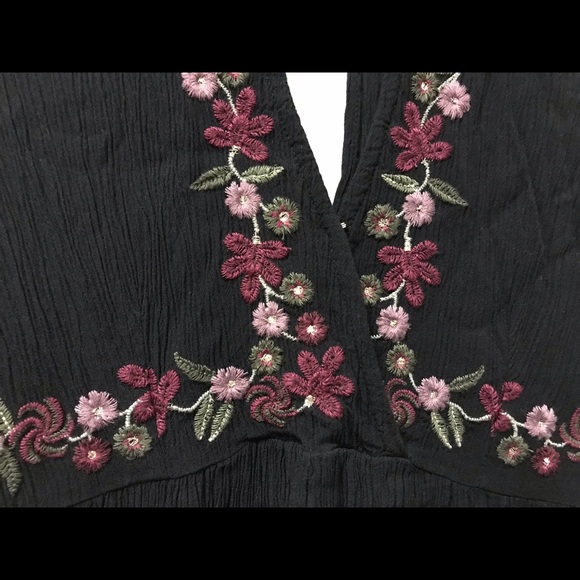 Beautifully Embroidered Black Bell Sleeved Dress! - Picture 3 of 10